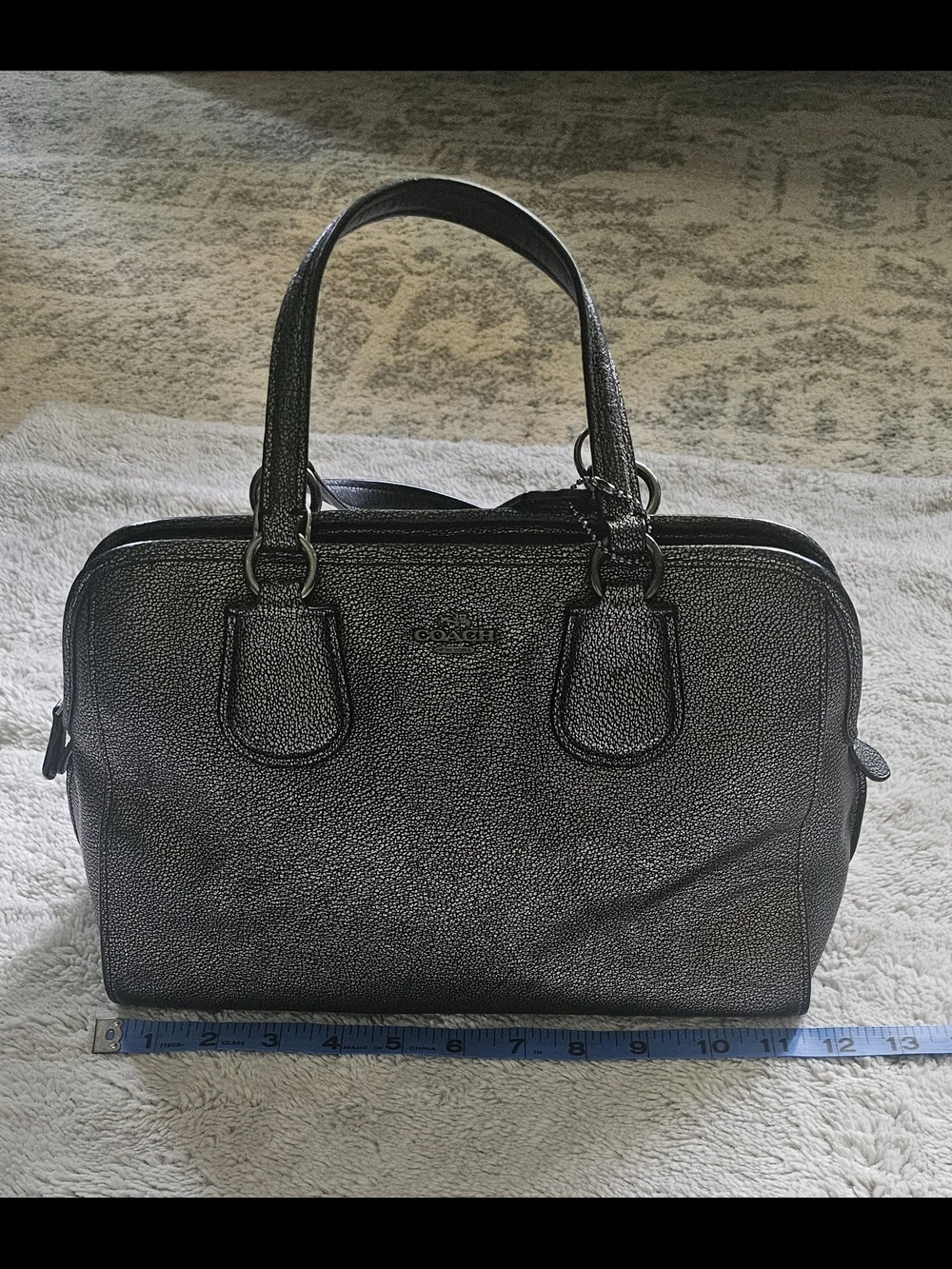 Coach Pebble Leather Gunmetal Nolita Satchel